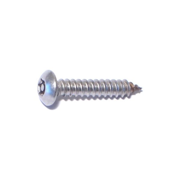 Sheet Metal Screw, #10 x 1 in, 18-8 Stainless Steel Round Head Torx Drive, 8 PK